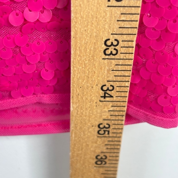 NWT BCBG Maxazria Pink Sequin Mini Dress XS Glam Barbie Bachelorette Sparkle Y2K - Picture 7 of 11